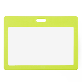 Officeship Colored Frame Horizontal Badge Holder, Frosted Surface, 3-1/2"x2-1/8"