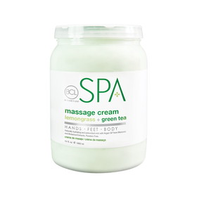 BCL SPA Massage Cream Lemongrass + Green Tea 64 oz