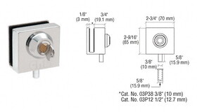 CRL Chrome Deluxe Slip-On Showcase Lock for Glass