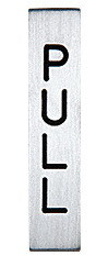 CRL 1446G Etched Aluminum with Black Letter "PULL" Sign