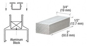 CRL 1ASB1 Aluminum Setting Blocks for Use with 100 Series Bottom Rigid Vinyl
