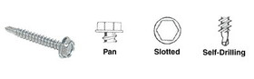 CRL 20082402 8-18 x 3/4&#034; Hex Washer Head Self-Drilling Screws