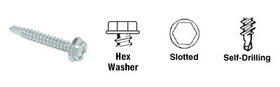 CRL 20093203 10-16 x 1&#034; Hex Washer Head Self-Drilling Screws