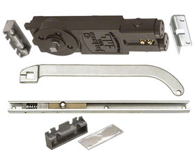 CRL 21201S62801 Jackson&#174; Satin Aluminum Regular Duty Spring 105&#176 No Hold Open Overhead Concealed Closer With "S" Offset Slide-Arm Hardware Package