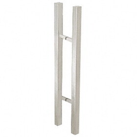 CRL Stainless Glass Mounted Square Ladder Style Pull Handle with Square Mounting Posts - 24"