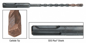CRL 25020 3/16&#034; x 6-3/8&#034; Thundertwist&#153; SDS Plus&#174; Shank Masonry Drill Bits