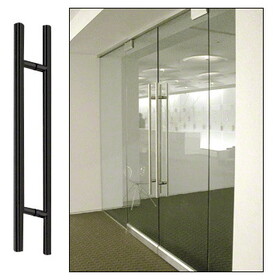 CRL Matte Black Extra Length Ladder Style Back-to-Back Pull Handle