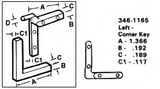 CRL Left Nylon Corner Key - Leg; Width - 20/Pk