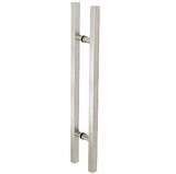 CRL Stainless Glass Mounted Square Ladder Style Pull Handle with Round Mounting Posts - 36