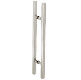 CRL Stainless Glass Mounted Square Ladder Style Pull Handle with Round Mounting Posts - 36" (914 mm) Overall Length