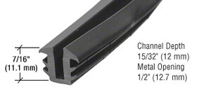 CRL 3800078 Black 1/2" Reduction Vinyl for WA100 and WA150 Adapter Channel