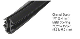 CRL 3800210 Black Universal Glazing Spline for DS Glass - 1000'