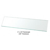 CRL 38TGR524 5" x 24" Rectangle 3/8" Clear Tempered Glass Shelf - 5/Pk