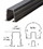 CRL 38TV Black Top Rail Glazing Vinyl for 3/8" Monolithic and 7/16" Thick Laminated Glass - 12' Price/ Each