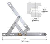 CRL 430112 12" 4-Bar Standard Duty Stainless Steel Friction Hinge
