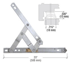 CRL 430120 20&#034; 4-Bar Standard Duty Stainless Steel Friction Hinge