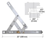 CRL 430220 20" 4-Bar Heavy-Duty Stainless Steel Friction Hinge