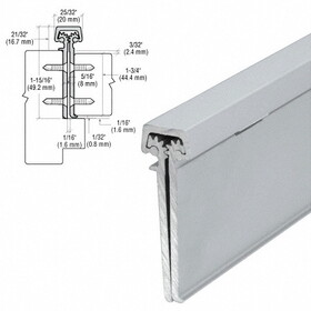 CRL 45083A Satin Anodized 83" Heavy-Duty Concealed Leaf Hinge with Lip for 1-3/4" Entry Door