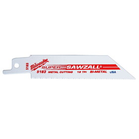 CRL 48005183 Milwaukee&#174; 4" Long 18 Teeth Per Inch Sawzall&#174; Blade