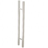 CRL 48SQSLPBS Brushed Stainless Glass Mounted Square Ladder Style Pull Handle with Square Mounting Posts - 48