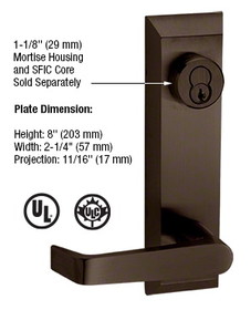 CRL 1600 Series Prepped Lever Trim for 1900 Rim Panic Devices