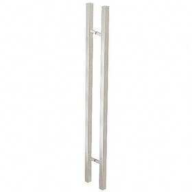 CRL Stainless Glass Mounted Square Ladder Style Pull Handle with Square Mounting Posts - 60"