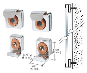 CRL 655 Nickel Plated E-Z Mount Mirror Clip Set