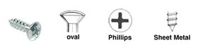 CRL 6 x Oval Head Phillips Sheet Metal Screws