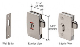 CRL Sliding Glass Door Lock with Indicator for 5/16" to 1/2" Glass