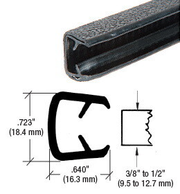 CRL 75000349 Black QuickEdge&#153; Trim for 3/8" to 1/2"