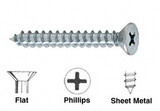 CRL 8X114FHPSMS 8 x 1-1/4" Flat Head Phillips Sheet Metal Screws