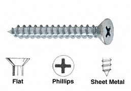 CRL 8X114FHPSMS 8 x 1-1/4&#034; Flat Head Phillips Sheet Metal Screws