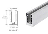 CRL 9BL56D Mill Aluminum 9BL Series Standard Square Base Shoe - Drilled With 9/16