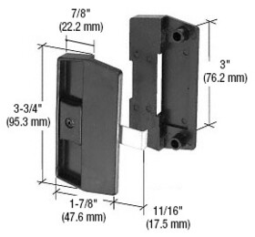 CRL A180 Black Sliding Screen Door Latch and Pull for Academy Doors