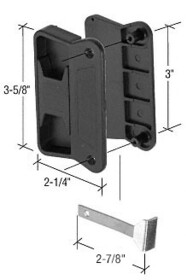 CRL A201 Black Sliding Screen Door Latch and Pull with 3" Screw Holes for Superior Aluminum Doors