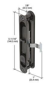 CRL A202 Black Sliding Screen Door Latch and Pull with 5-11/16" Screw Holes