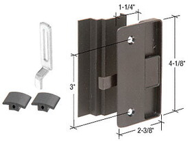 CRL A219 Black Sliding Screen Door Latch and Pull with 3" Screw Holes for Columbia Supreme Series Doors