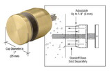 CRL ADJCAP34BR Brass Adjustable Height Standoff Cap for 3/4