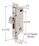 Adams Rite AR18470 1/2" Wide Square End Face Plate Mortise Lock with 3-11/16" Screw Holes for Adams Rite® Doors and a 22-1/2 Degree Keyway