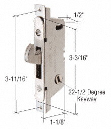 Adams Rite AR18479 1/2&#034; Wide Round End Face Plate Mortise Lock for Adams Rite&#174; Doors and a 22-1/2 Degree Keyway