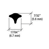 CRL AS1101 17/64" Wide Locking Strip for Two-Piece Weatherstrip