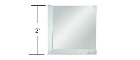 CRL BM2C2 Clear Mirror Glass 2" Square Beveled on 2 Sides