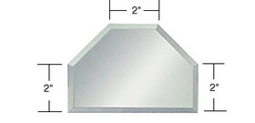 CRL BM4T2 Clear Mirror Glass 2" T-Connector Beveled on All 6 Sides