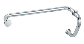 CRL BM6X12CH Polished Chrome 6" Pull Handle and 12" Towel Bar BM Series Combination With Metal Washers