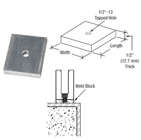 CRL BSWB712 1/2&#034; Mill Steel Weld Blocks for B7S, 8B34, L56S, and 9BL56 Base Shoes - 10/Pk
