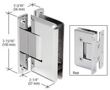 CRL Cologne 537 Series Wall Mount Full Back Plate Standard Hinge with 5° Offset