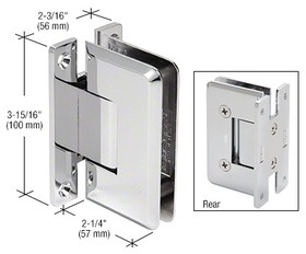 CRL Cologne 537 Series Wall Mount Full Back Plate Standard Hinge with 5&#176 Offset
