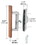 CRL C1107 Wood/Black Non-Keyed Internal Lock Sliding Glass Door Handle Set with 3-15/16" Screw Holes for Viking Doors, Price/Package