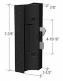 CRL C1216 Black Sliding Glass Door Handle Surface Mount with Hook Latch