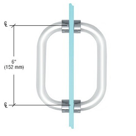 CRL 6" Acrylic Back-to-Back Shower Door Pull Handle with Rings